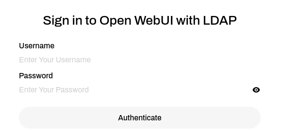 WebUI login page